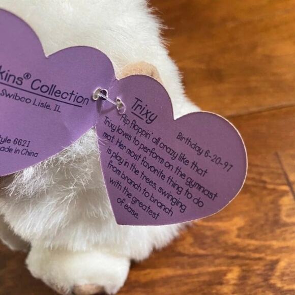 SWIBCO Puffkins Vintage 1990s "Trixy" Monkey Plush - Picture 2 of 3